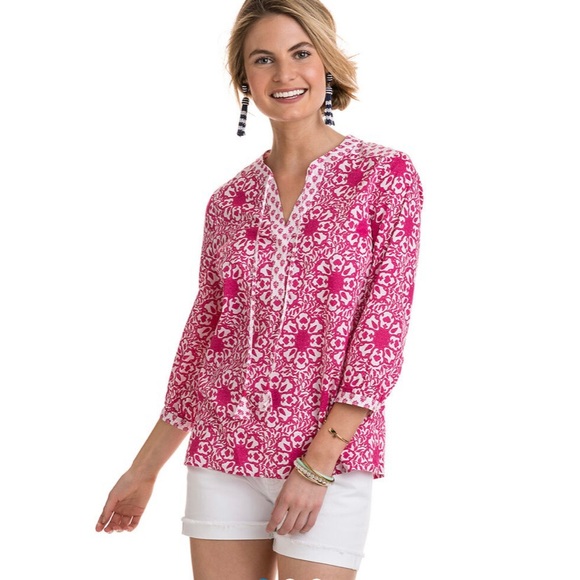 VINEYARD VINES Pink medallion tunic Size Small - Picture 1 of 16